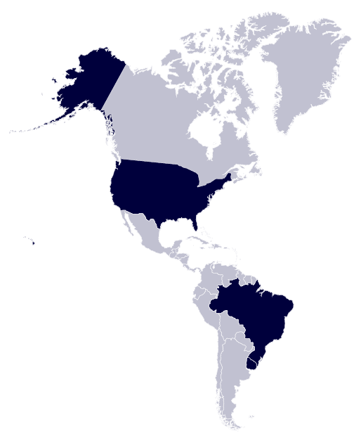 North South America map location