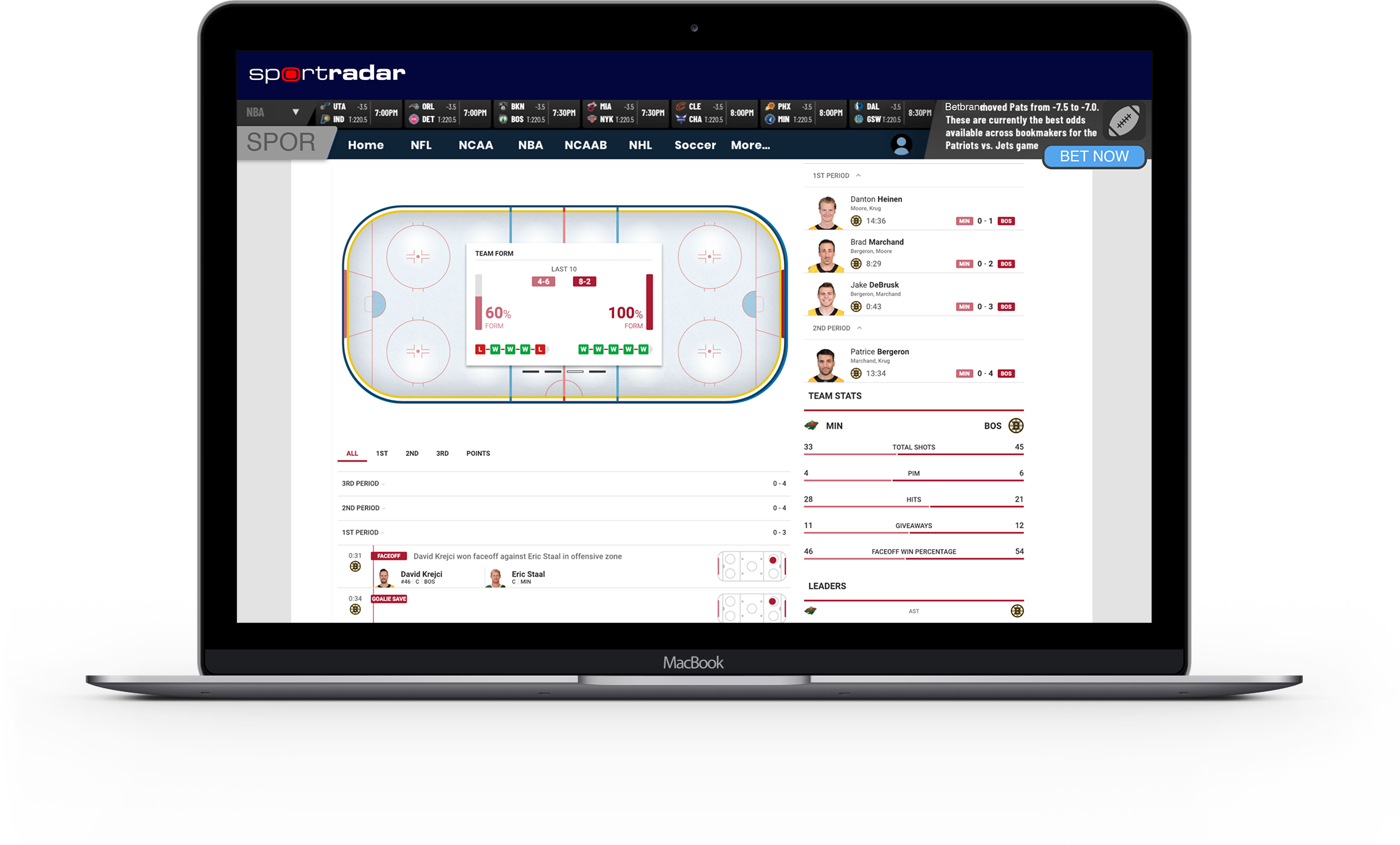 Sports Data API Screen visual