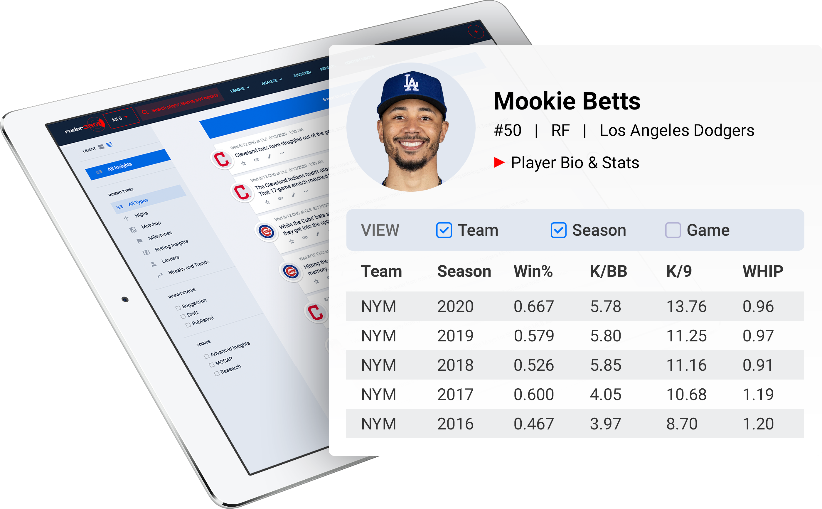 Pitcher Mookie Bets’s player stats